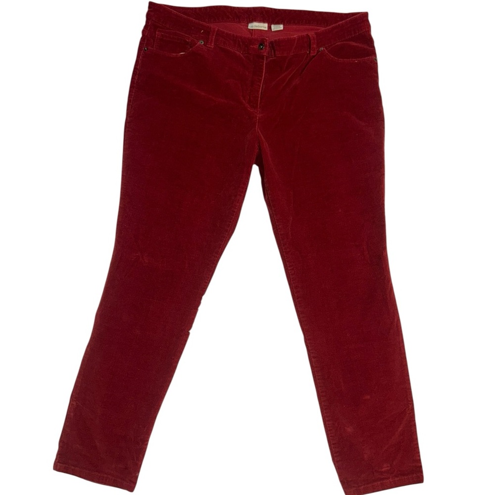 Liz Claiborne Vibrant Red Corduroy Trousers size 18